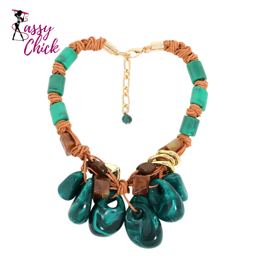 Statement Retro Ethnic Style Laminated Beads Necklace Sassy Chick Logo