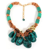 Statement Retro Ethnic Style Laminated Beads Necklace