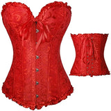 Steampunk Lace Up boned Clothing Plus Size Corsets Front Back Red