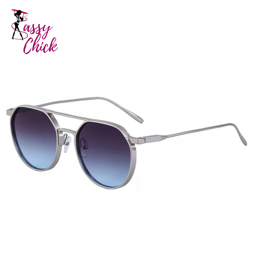 Steampunk Oval Men Sunglasses Sassy Chick Logo
