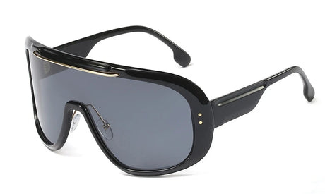 Black Steampunk Oversized Retro UV400 Vintage Sunglasses