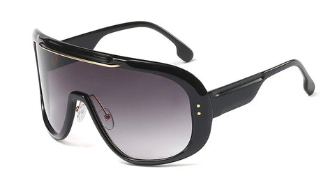Black Steampunk Oversized Retro UV400 Vintage Sunglasses