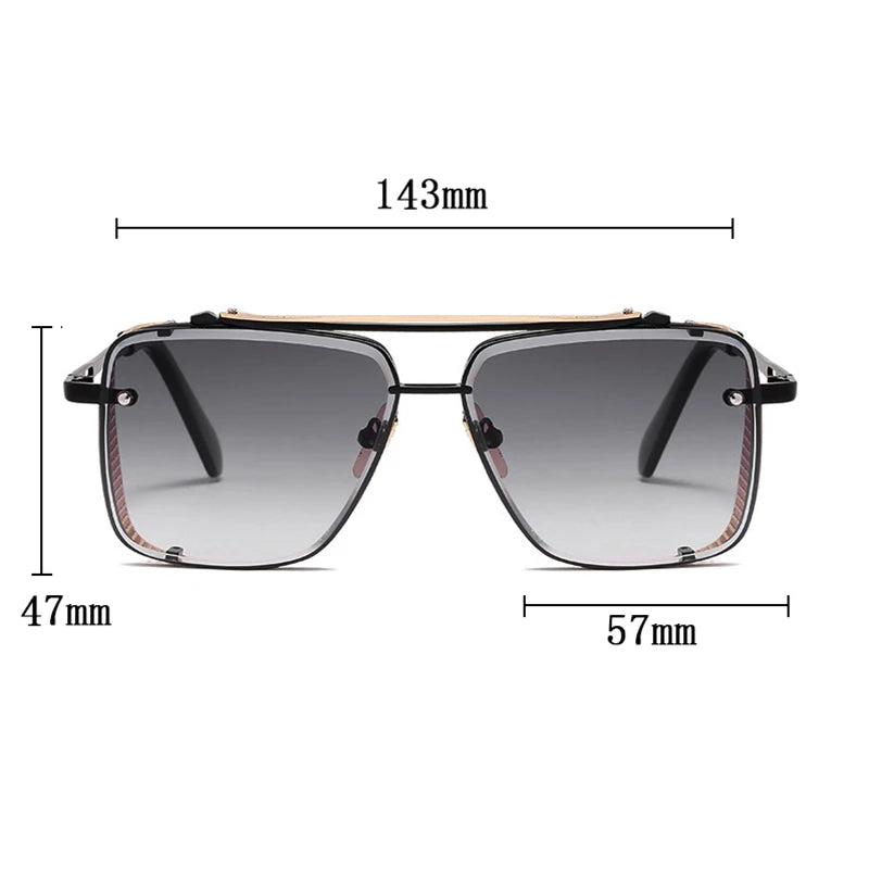Size of Steampunk Square Men Sunglasses