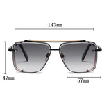 Size of Steampunk Square Men Sunglasses