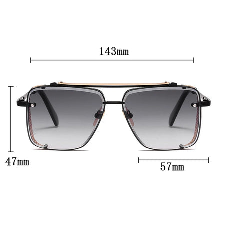 Size of Steampunk Square Men Sunglasses