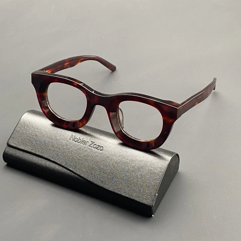 Stereoscopic Acetate Thick Frame Eyewear brown