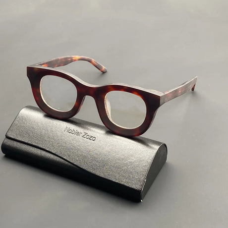 Stereoscopic Acetate Thick Frame Eyewear brown