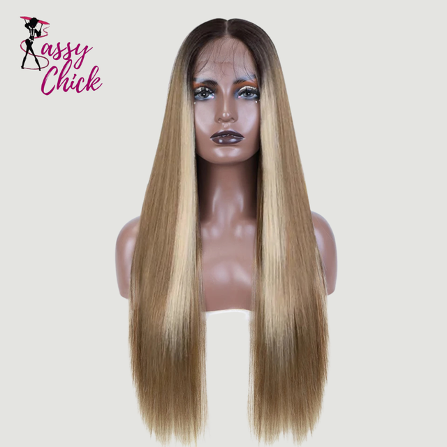 Straight 13x7 Lace Frontal 30 Inch Synthetic Wig Sassy Chick Logo