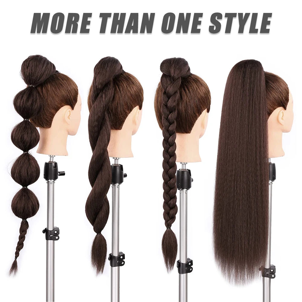 Straight 24Inch Ponytail Synthetic Extensions