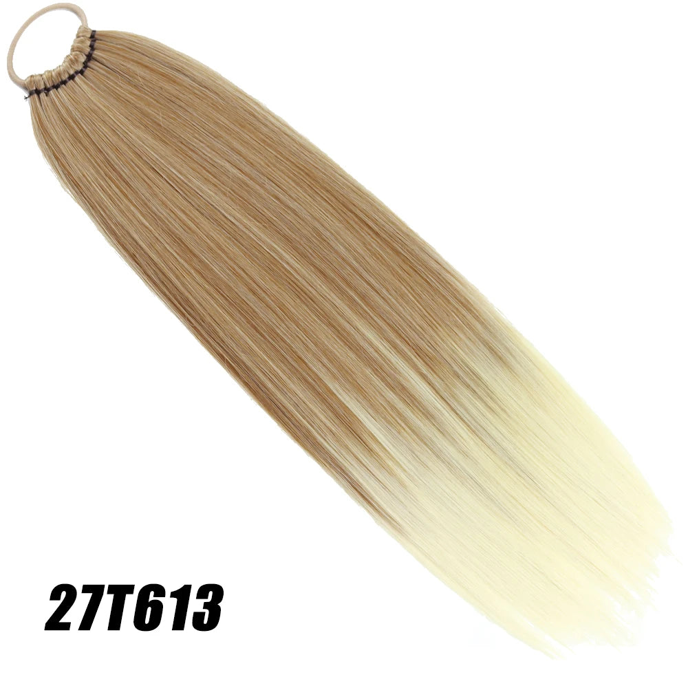 Blonde Straight 24Inch Ponytail Synthetic Extensions