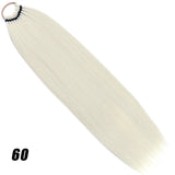 White Straight 24Inch Ponytail Synthetic Extensions