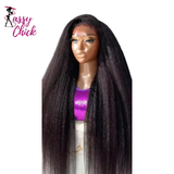 Straight 360 HD Lace Kinky Human Hair Front Wigs Sassy Chick Logo