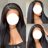 Straight 360 HD Lace Kinky Human Hair Front Wigs