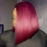 Red Straight Bob HD Lace Frontal Human Hair 13x4 Wigs