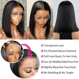 Straight Bob Wig 13x4 Lace Front Human Hair