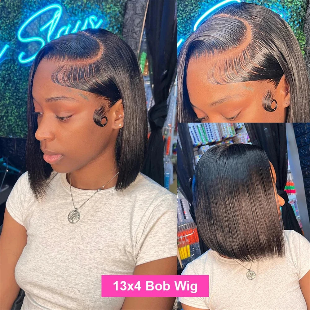 Size of Straight Bob Wig 13x4 Lace Front Human Hair