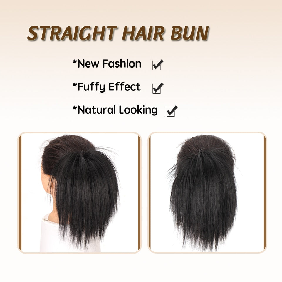Straight Hair Bun Extension
