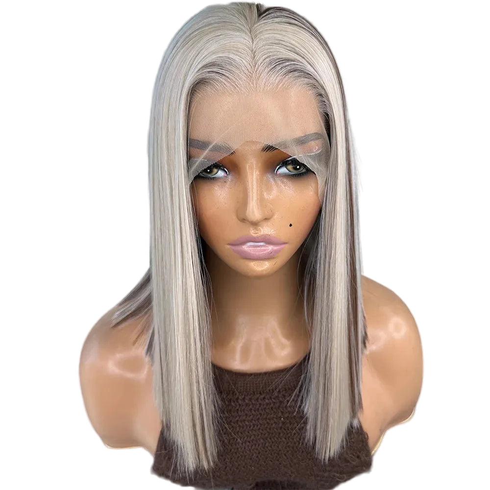 Straight Short Cut Bob Wigs 13X4 Lace Front Heat Resistant Wig