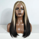 Straight Synthetic Wig  22" Brown golden/ black