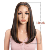 Straight Synthetic Wig  22" Brown ash brown 