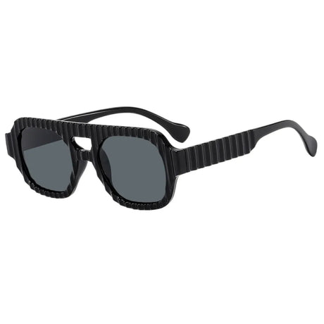 Black Stripe Design UV Protection Square Frame Sunglasses