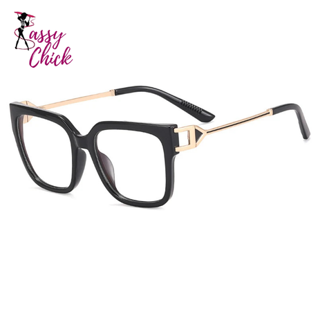 Stripe Mirror Colorful Oversized Anti Blue Glasses Sassy Chick Logo