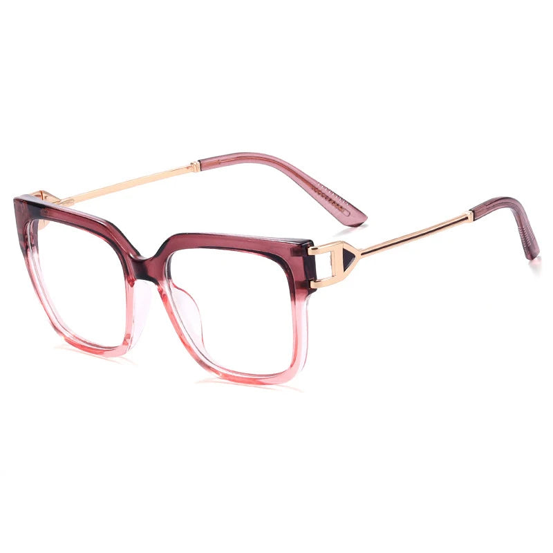 Pink Stripe Mirror Colorful Oversized Anti Blue Glasses