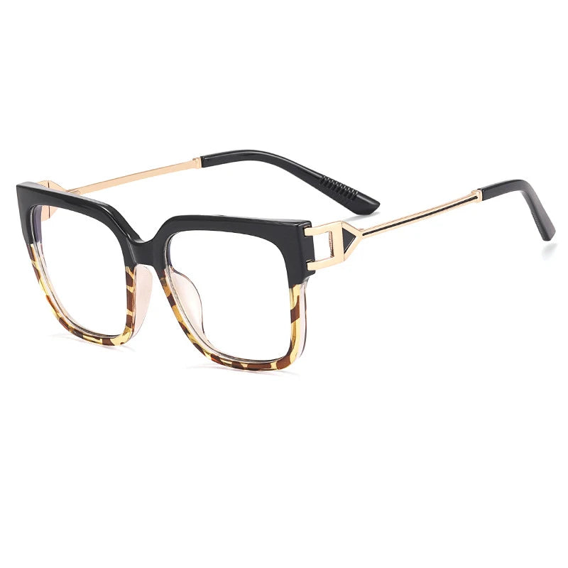Stripe Mirror Colorful Oversized Anti Blue Glasses