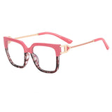 Stripe Mirror Colorful Oversized Anti Blue Glasses