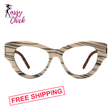 Stripe Presbyopic Cat Eye Eyewear Sassy Chick Logo