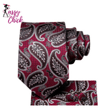 Striped Paisley Silk Wedding Necktie Sassy Chick Logo
