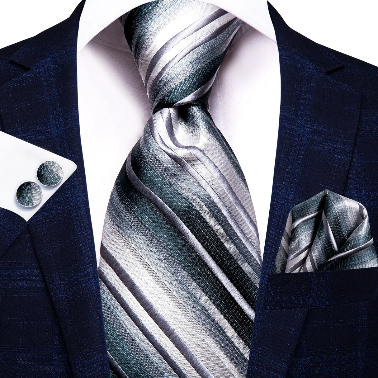 silver line design necktie 