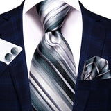 silver line design necktie 