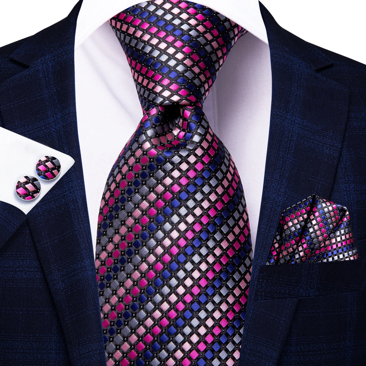 multi color small square design necktie 