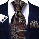 brown floral design necktie 