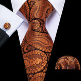 Striped Plaid Floral Solid Paisley Necktie Pocket Square Cufflinks