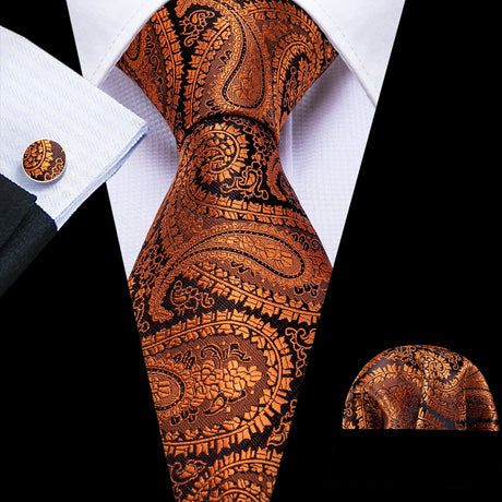 Striped Plaid Floral Solid Paisley Necktie Pocket Square Cufflinks