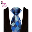 Stripes Floral Classic Green Blue Plaid Jacquard Woven Necktie Sassy Chick Logo