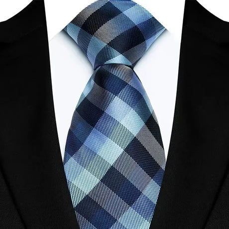 Stripes Floral Classic Green Blue Plaid Jacquard Woven Necktie