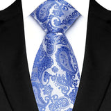 Stripes Floral Classic Green Blue Plaid Jacquard Woven Necktie