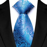 Stripes Floral Classic Green Blue Plaid Jacquard Woven Necktie