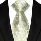 Stripes Floral Classic Green Blue Plaid Jacquard Woven Necktie