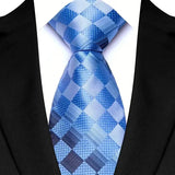 Stripes Floral Classic Green Blue Plaid Jacquard Woven Necktie