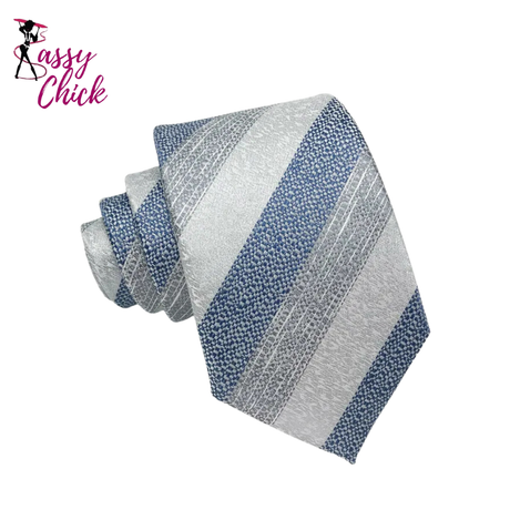 Stripes Jacquard Woven 8CM Necktie Sassy Chick Logo