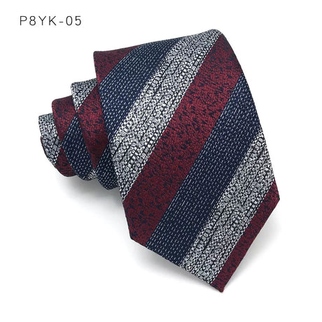 Red Stripes Jacquard Woven 8CM Necktie