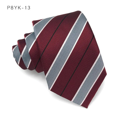 Red Stripes Jacquard Woven 8CM Necktie