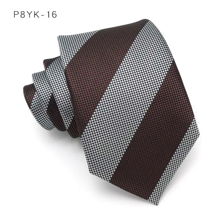 Brown Stripes Jacquard Woven 8CM Necktie