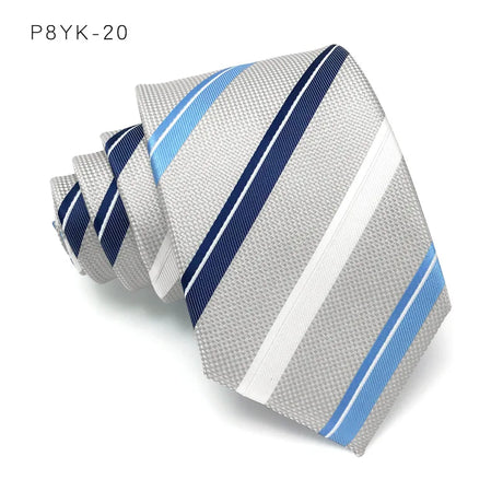 Gray Stripes Jacquard Woven 8CM Necktie