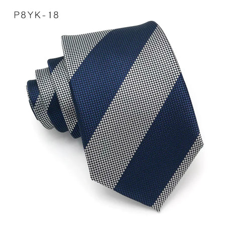 Blue Stripes Jacquard Woven 8CM Necktie