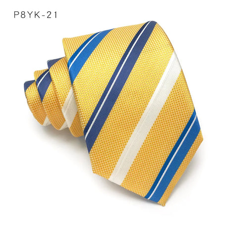Yellow Stripes Jacquard Woven 8CM Necktie